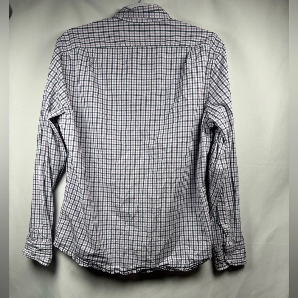 J.Crew Slim Untucked Flex Washed Short Sleeve Button Up Shirt Plaid M